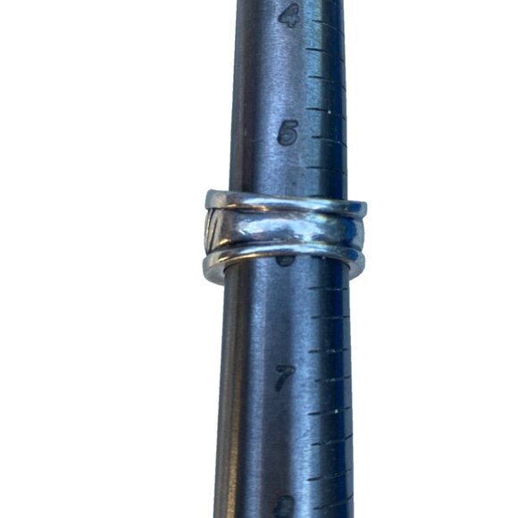 David Yurman 925 Sterling Silver Cable Cigar Band Ring Womens 6 Pave Diamonds - Picture 13 of 14